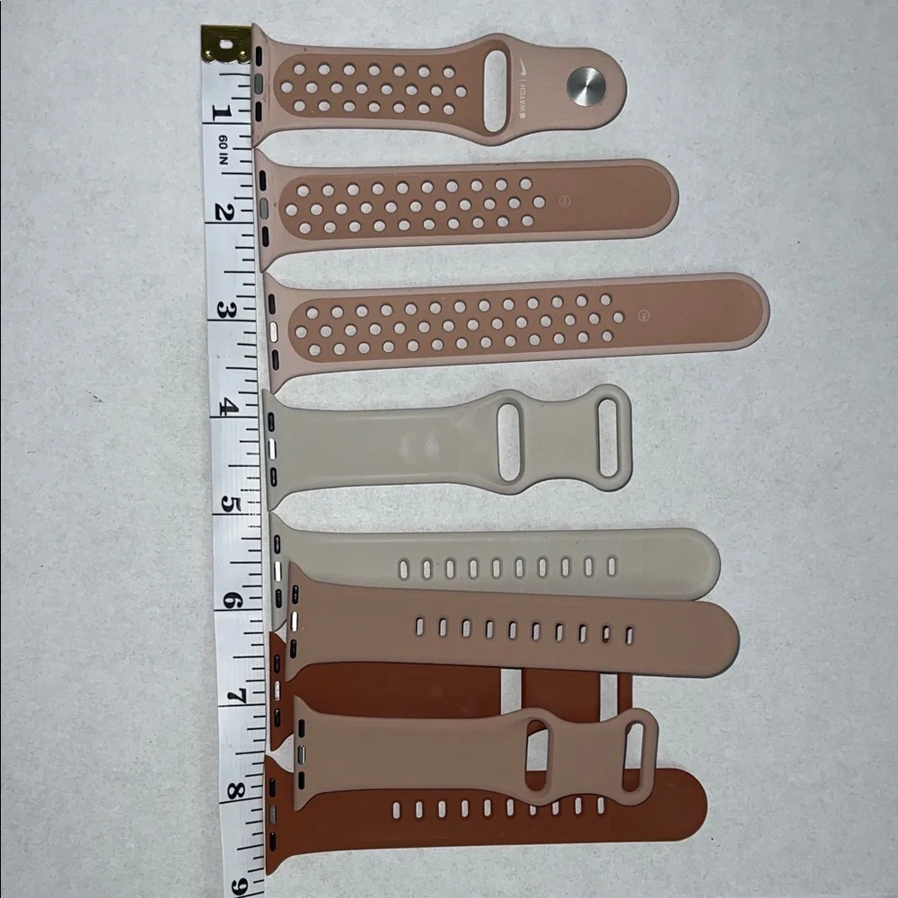 (1)Nike & (3)Smartwatch Bands for Series 7 (Cream, Pink, Brown)